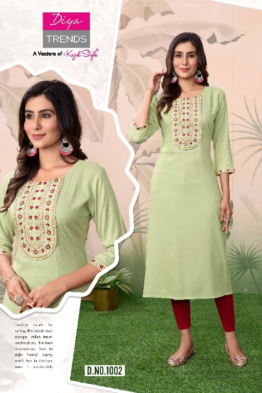 Diya Trends Casual Diary D.no 1001 To 1012 Wholesale Straight Long Kurtis Combo