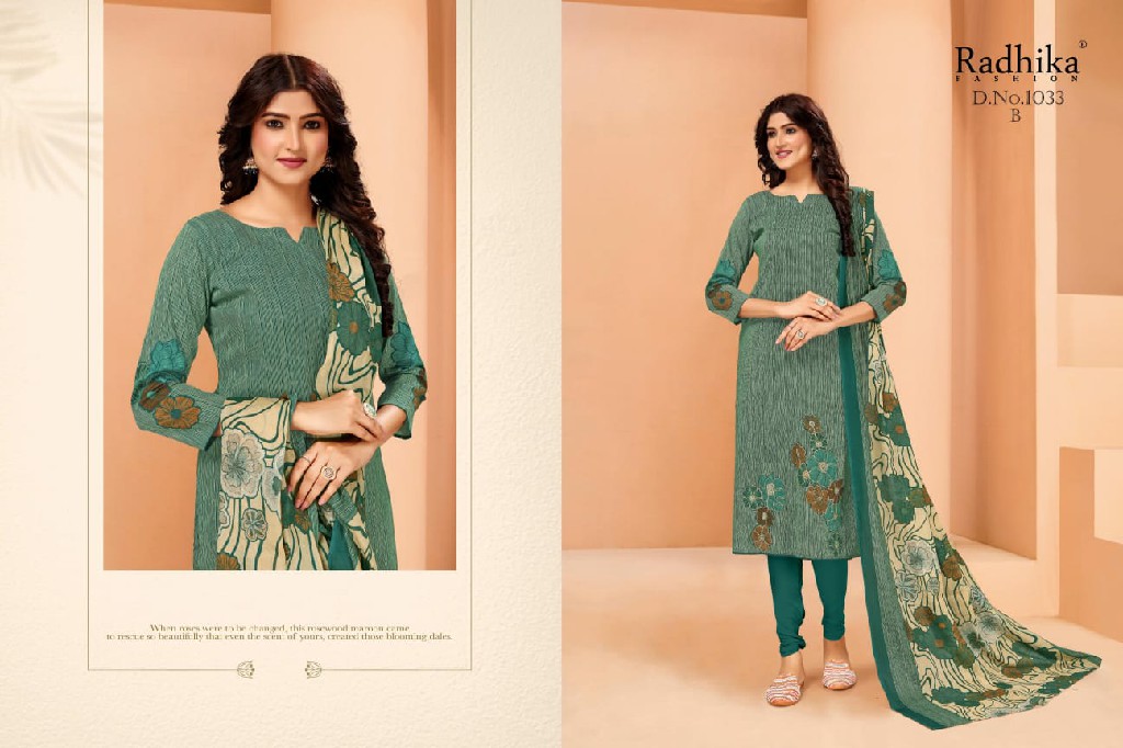 Radhika Azara Mahi Wholesale Pure Jaam Cotton With Aari Work Dress Material