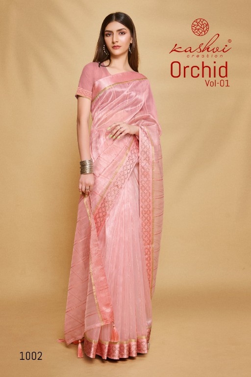 Kashvi Orchid Vol-1 Wholesale Organza With Swaroski Work Sarees