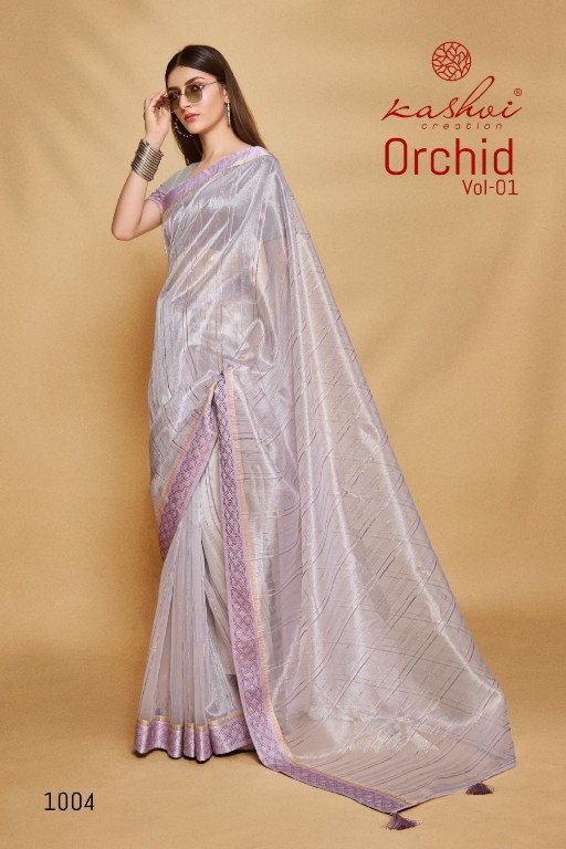 Kashvi Orchid Vol-1 Wholesale Organza With Swaroski Work Sarees