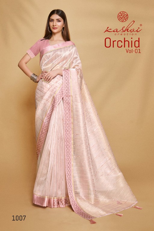 Kashvi Orchid Vol-1 Wholesale Organza With Swaroski Work Sarees