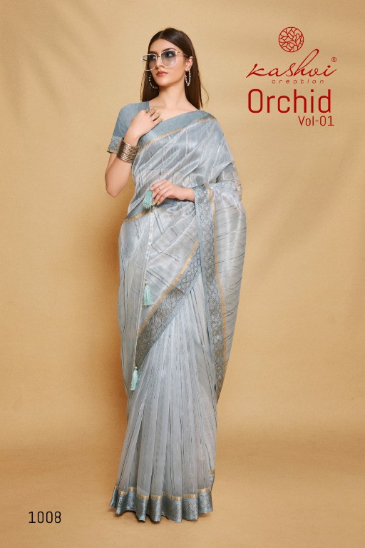 Kashvi Orchid Vol-1 Wholesale Organza With Swaroski Work Sarees