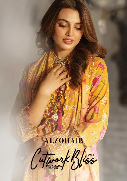 Alzohaib Cutwork Bliss Vol-2 Lawn Dupatta Edition Wholesale Pakistani Suits