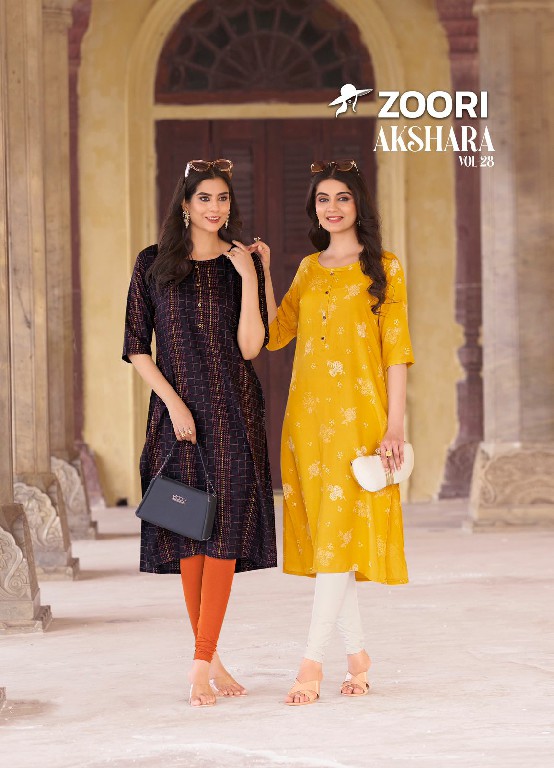 ZOORI PRESENTS AKSHARA VOL 28 FULL STITCH WHOLESALE CLASSIC BIG SIZE LONG KURTI
