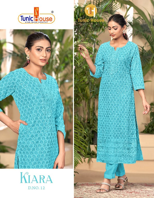 TUNIC HOUSE KIARA VOL 2 CHIKANKARI FANCY KURTI SIZE SET COMBO