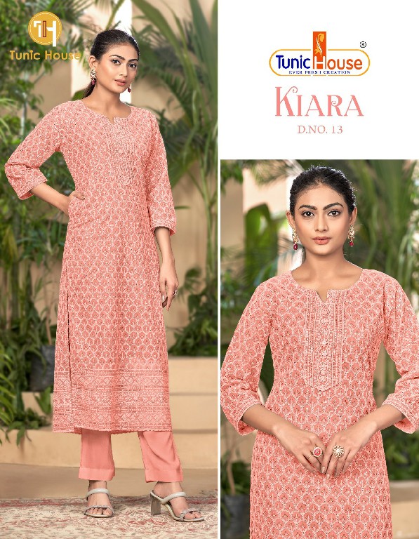 TUNIC HOUSE KIARA VOL 2 CHIKANKARI FANCY KURTI SIZE SET COMBO