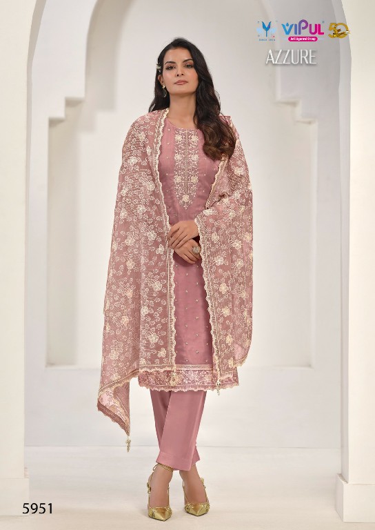 AZZURE BY VIPUL ORGANZA WITH EMBROIDERY WORK PARTY WEAR DRESS MATERIAL