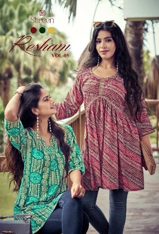 Shreen Resham Vol-5 Wholesale Short Tops Collection