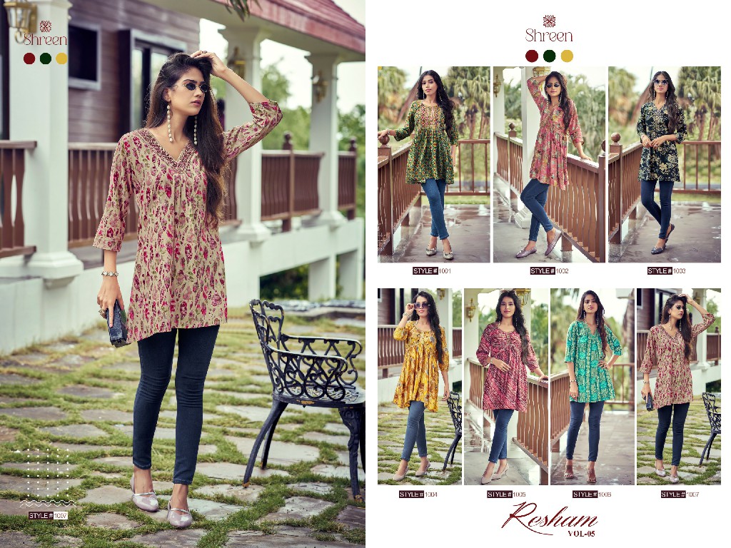 Shreen Resham Vol-5 Wholesale Short Tops Collection