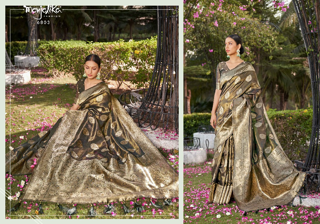 Monjolika Maheen Wholesale Simar Silk With Weaving Work Rich Pallu Sarees