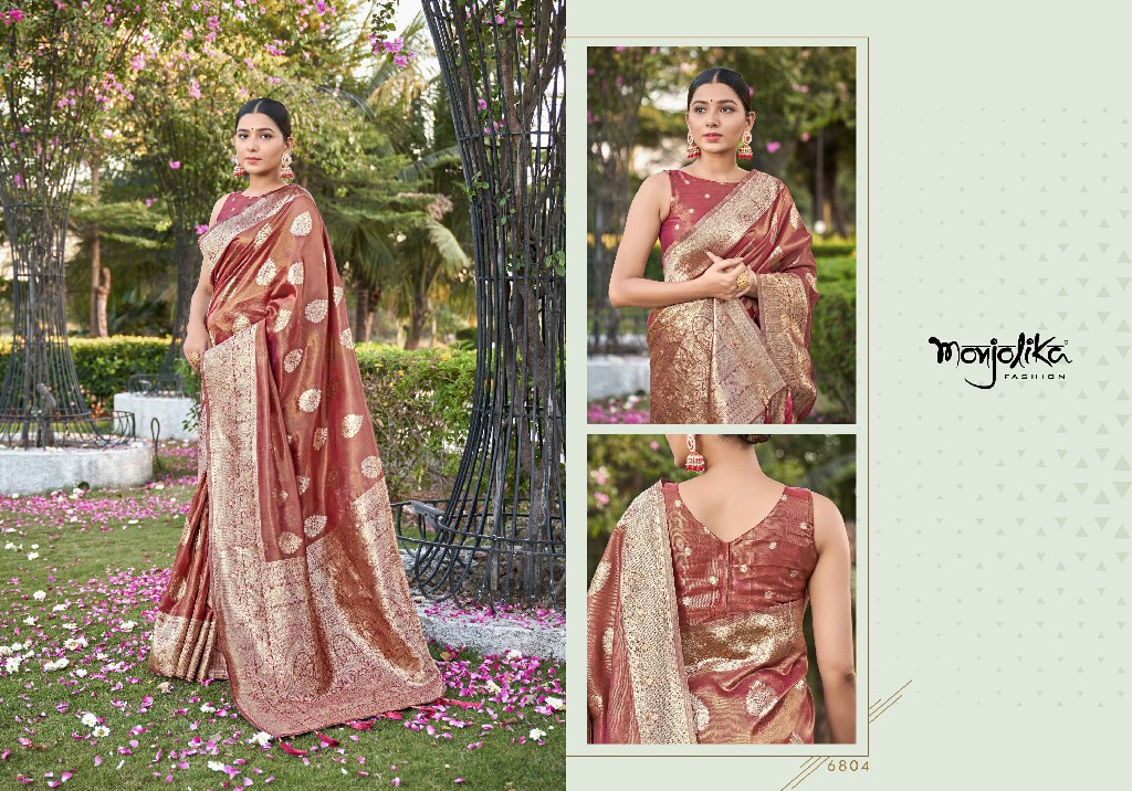 Monjolika Maheen Wholesale Simar Silk With Weaving Work Rich Pallu Sarees