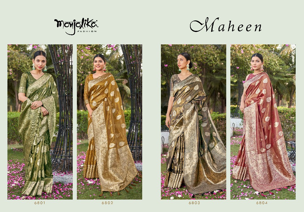 Monjolika Maheen Wholesale Simar Silk With Weaving Work Rich Pallu Sarees