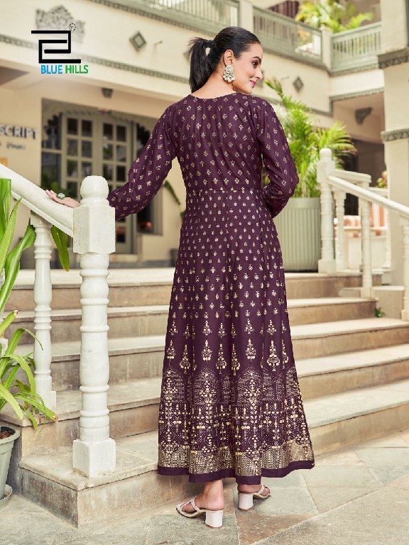 INAYA BY BLUE HILLS READYMADE NECK EMBROIDERY BIG SIZE ANARKALI GOWN CATALOG