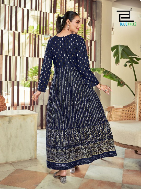 INAYA BY BLUE HILLS READYMADE NECK EMBROIDERY BIG SIZE ANARKALI GOWN CATALOG