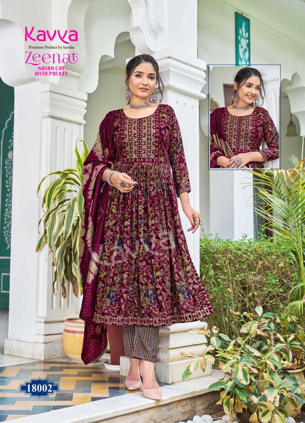 KAVYA PRESENTS ZEENAT VOL 18 CLASSY NAYRA CUT CAPSULE FOIL PRINT FULL STITCH BIG SIZE SALWAR SUIT