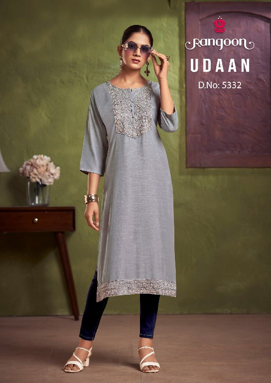 RANGOON UDAAN READYMADE DAILY WEAR VISCOSE EMBROIDERY WORK LONG KURTI