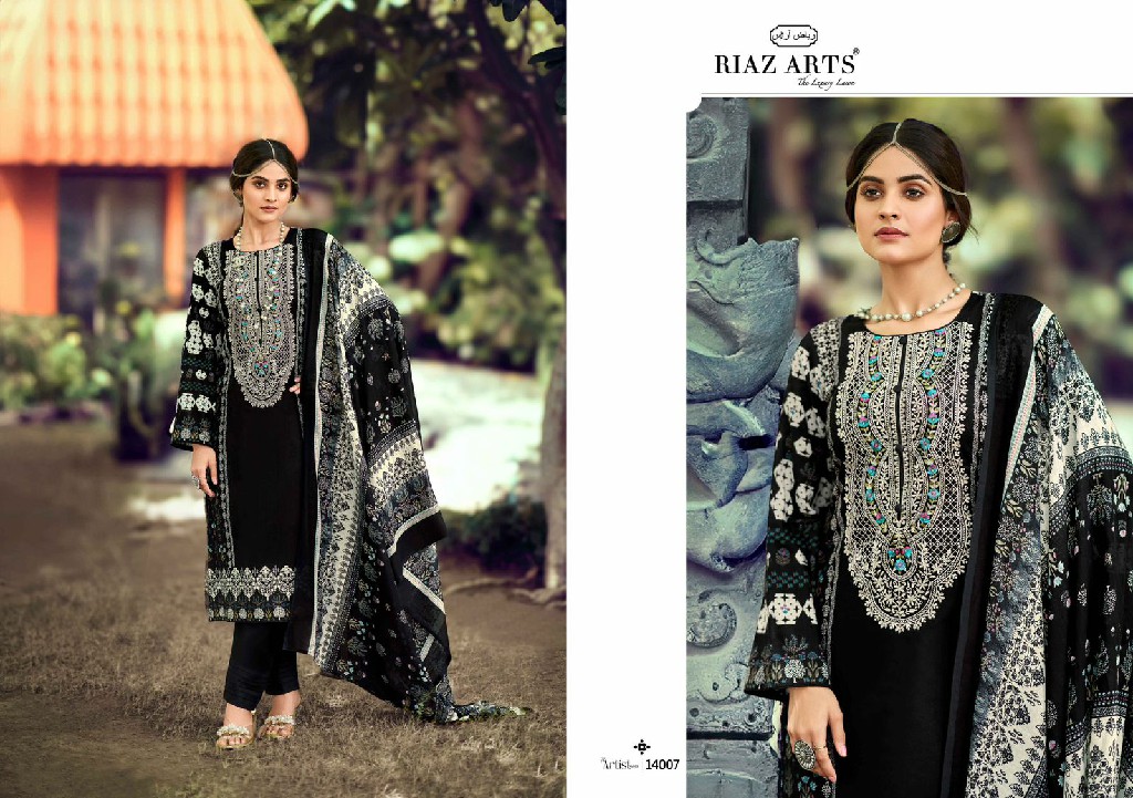 RIAZ ARTS THE ARTIST VOL 3 PRINT HEAVY PAKISTANI NECK EMBROIDERY SALWAR KAMEEZ