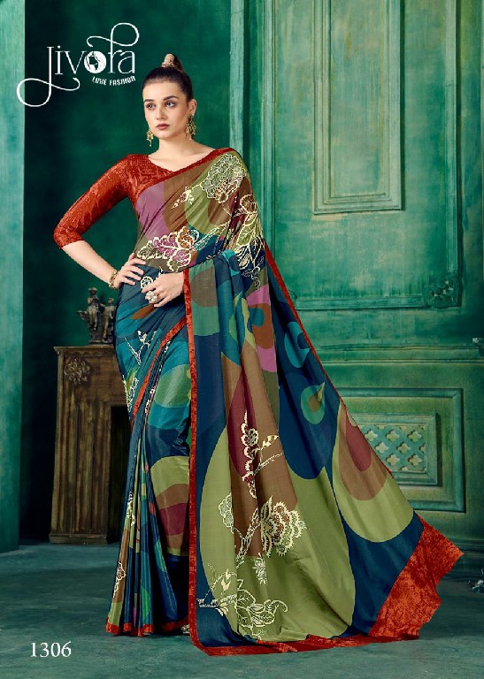 Jivora Rio Wholesale Crape With Modern Abstract Print Ethnic Sarees