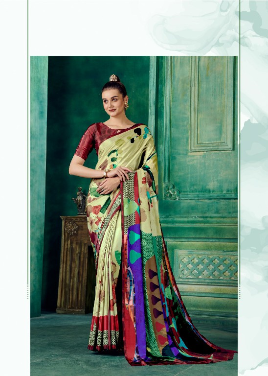 Jivora Rio Wholesale Crape With Modern Abstract Print Ethnic Sarees