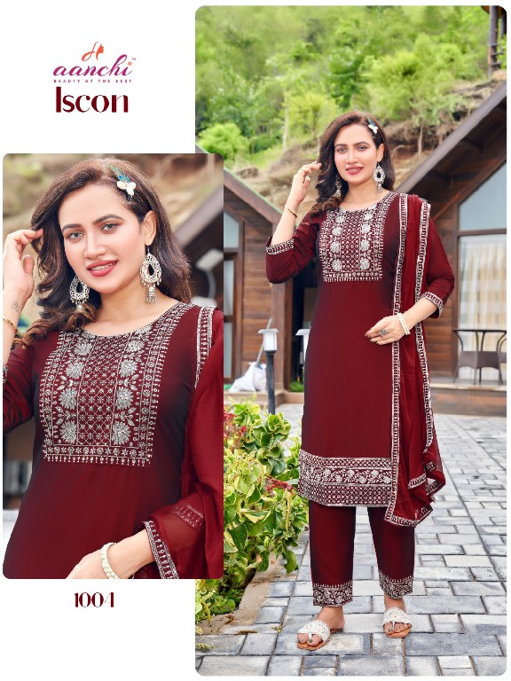 Aanchi Iscon Wholesale Rangila Silk Kurtis With Pant And Dupatta