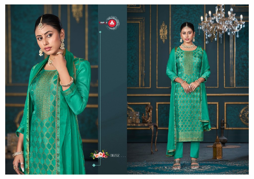 Triple AAA Payal Vol-4 Wholesale Pure Muslin Dhaga Weaving Jacquard Dress Material