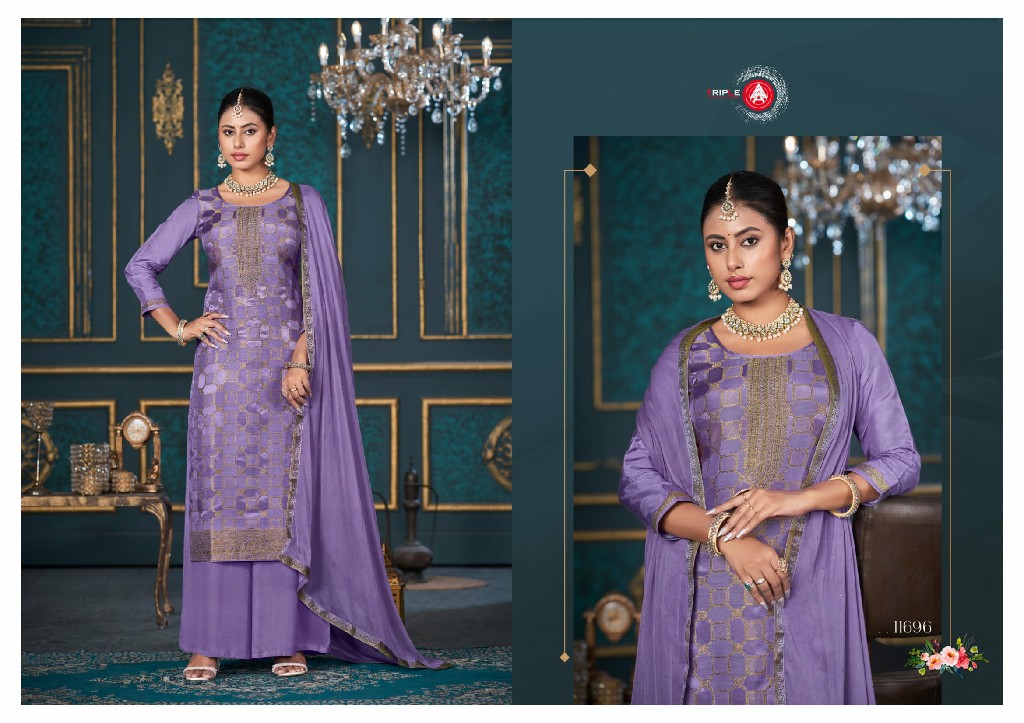 Triple AAA Payal Vol-4 Wholesale Pure Muslin Dhaga Weaving Jacquard Dress Material