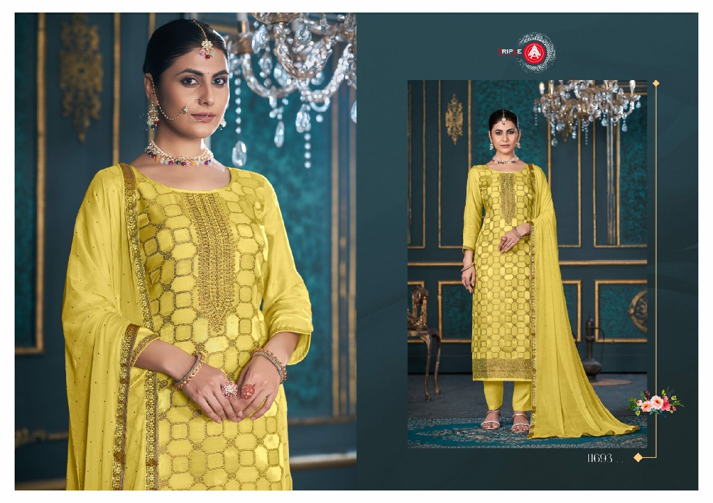 Triple AAA Payal Vol-4 Wholesale Pure Muslin Dhaga Weaving Jacquard Dress Material