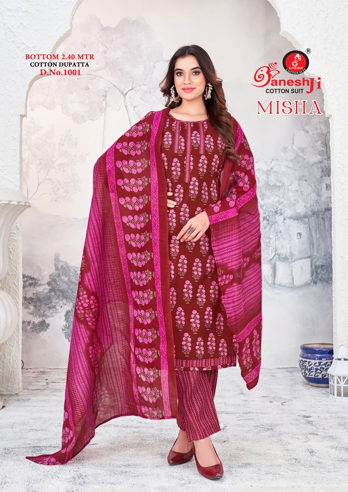 Ganeshji Misha Vol-1 Wholesale Heavy Indo Cotton Printed Dress Material