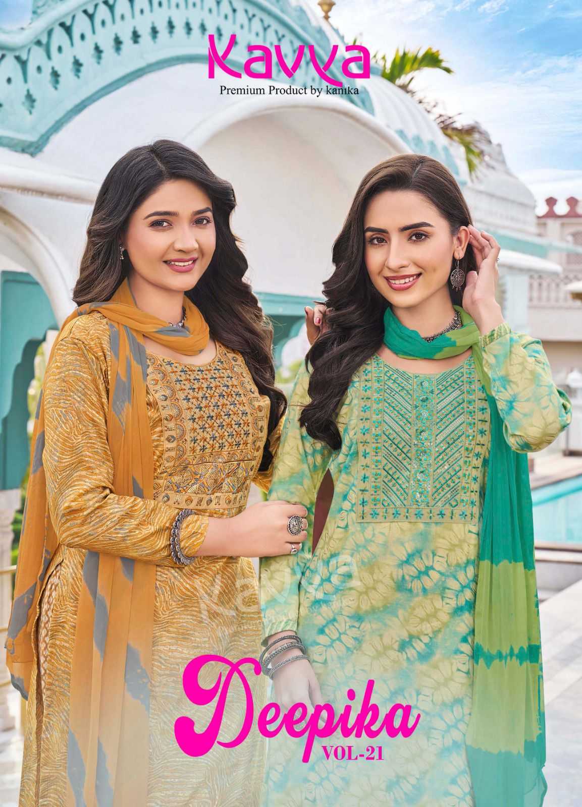 KAVYA LAUNCH DEEPIKA VOL 21 CAPSULE EMBROIDERY WORK FULLY STITCH SALWAR SUIT