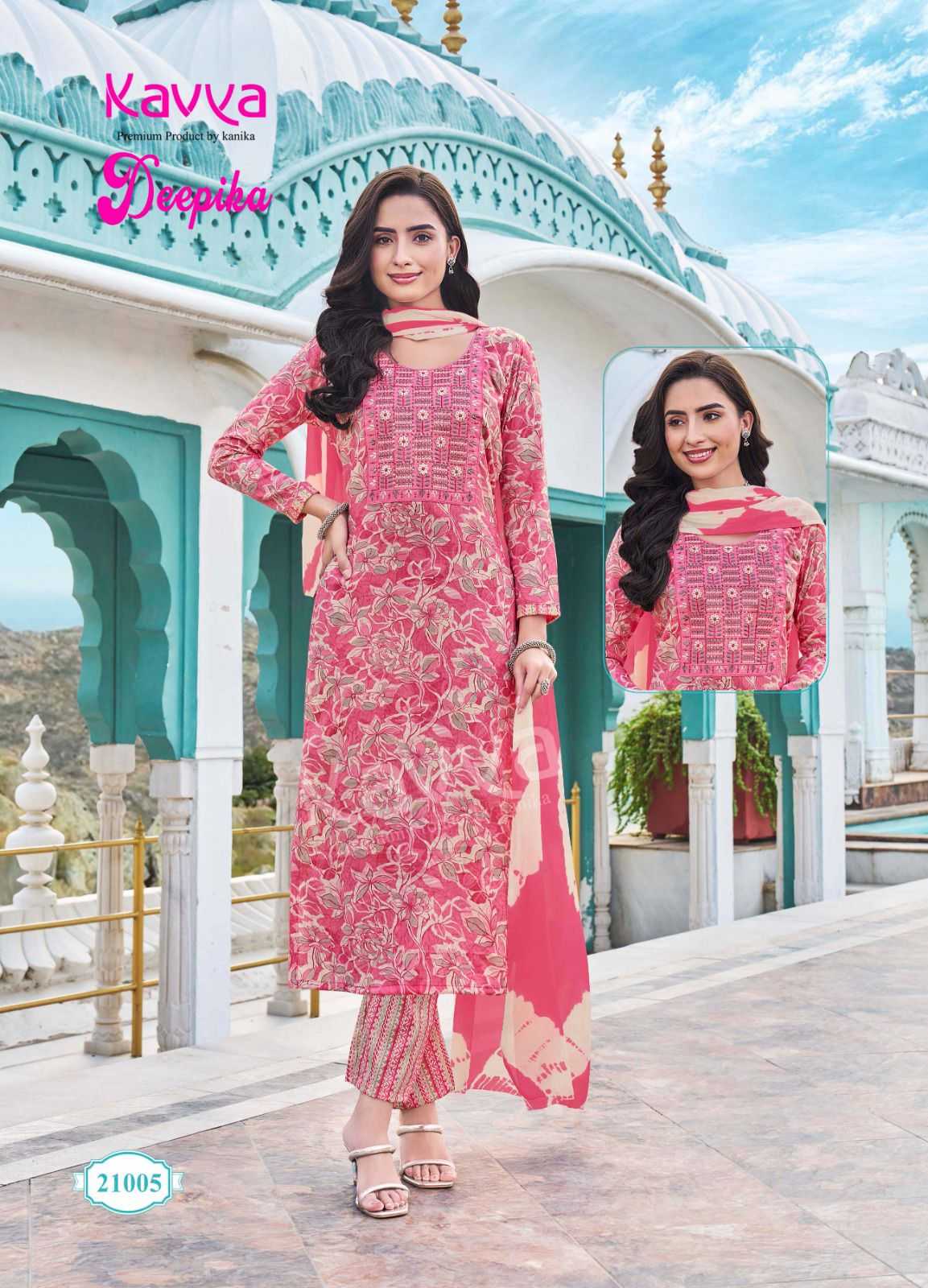 KAVYA LAUNCH DEEPIKA VOL 21 CAPSULE EMBROIDERY WORK FULLY STITCH SALWAR SUIT