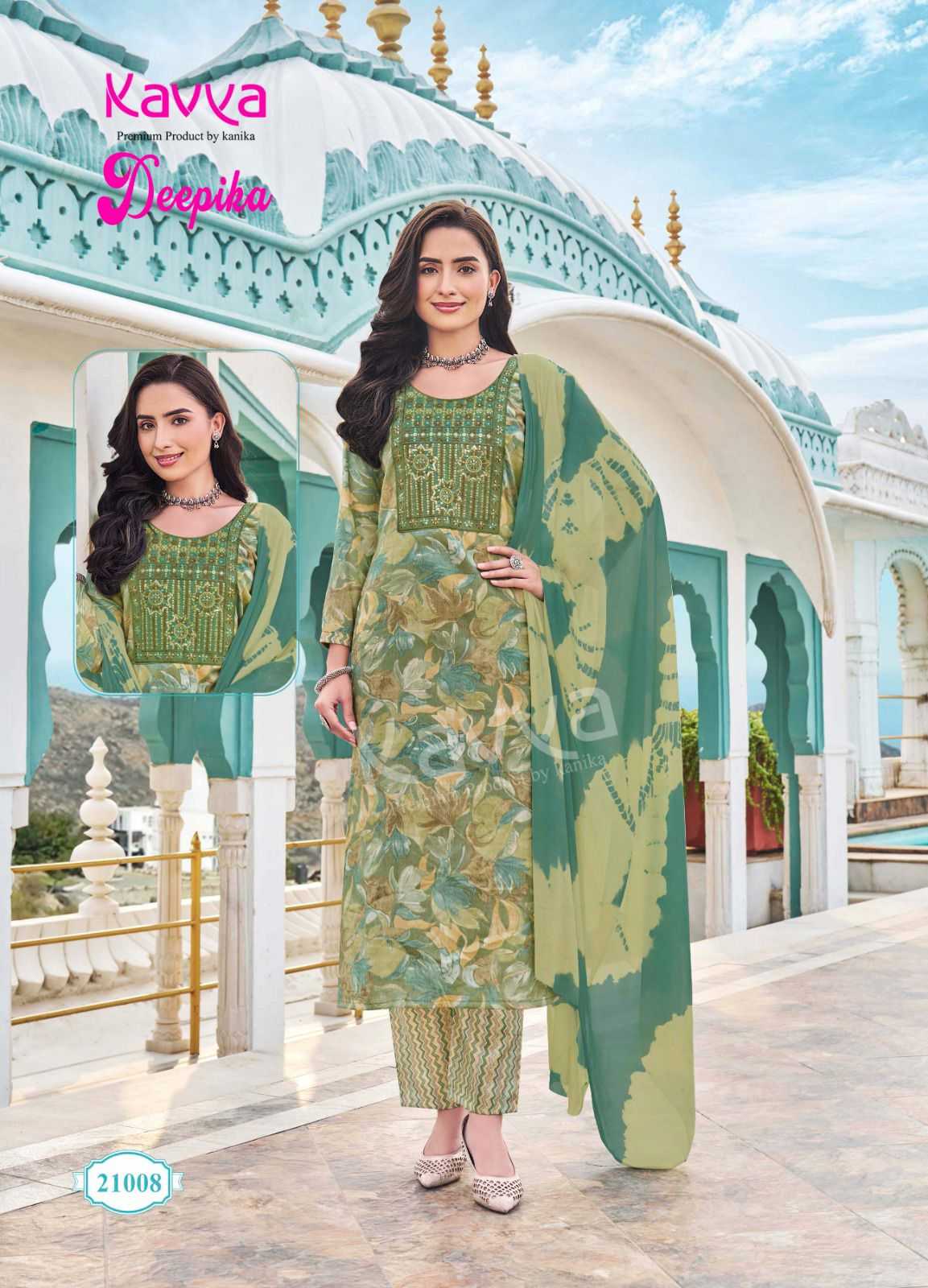 KAVYA LAUNCH DEEPIKA VOL 21 CAPSULE EMBROIDERY WORK FULLY STITCH SALWAR SUIT