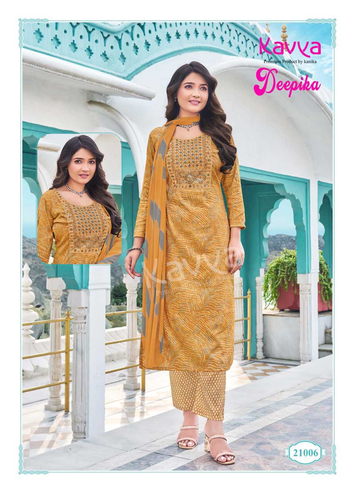 KAVYA LAUNCH DEEPIKA VOL 21 CAPSULE EMBROIDERY WORK FULLY STITCH SALWAR SUIT