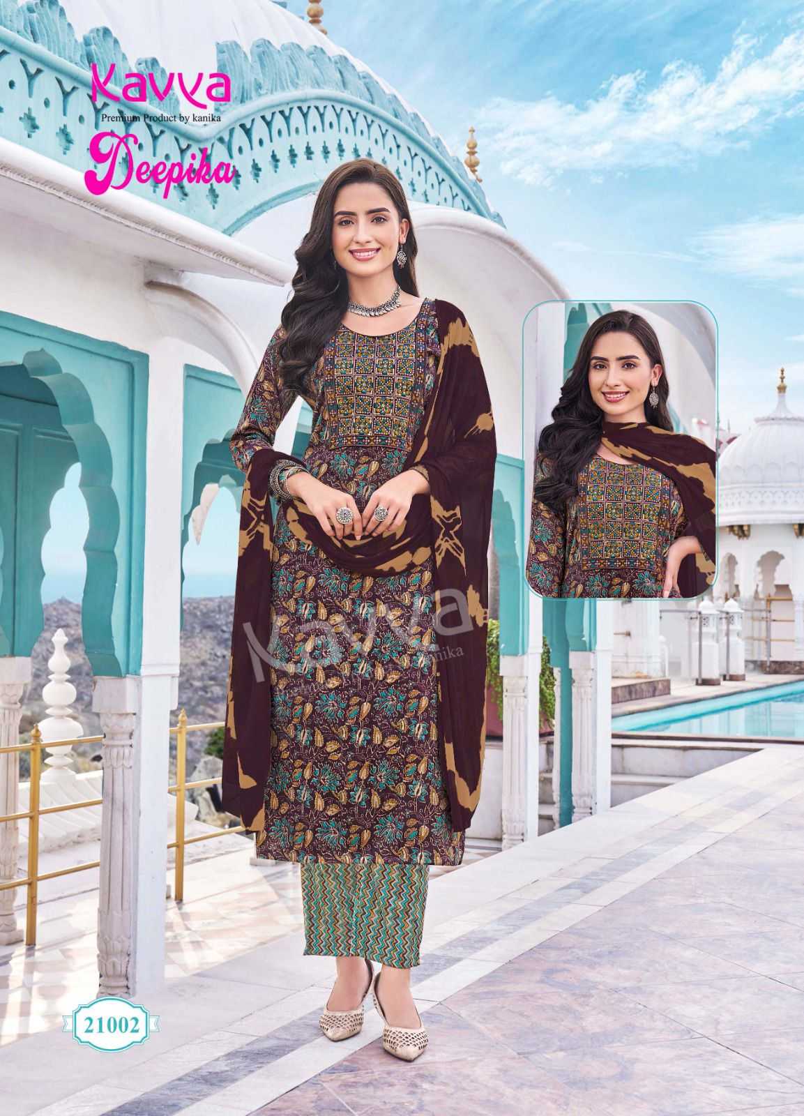 KAVYA LAUNCH DEEPIKA VOL 21 CAPSULE EMBROIDERY WORK FULLY STITCH SALWAR SUIT