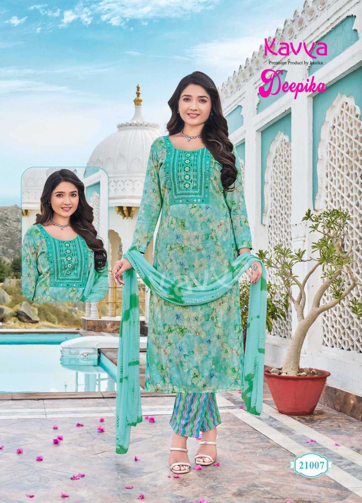 KAVYA LAUNCH DEEPIKA VOL 21 CAPSULE EMBROIDERY WORK FULLY STITCH SALWAR SUIT