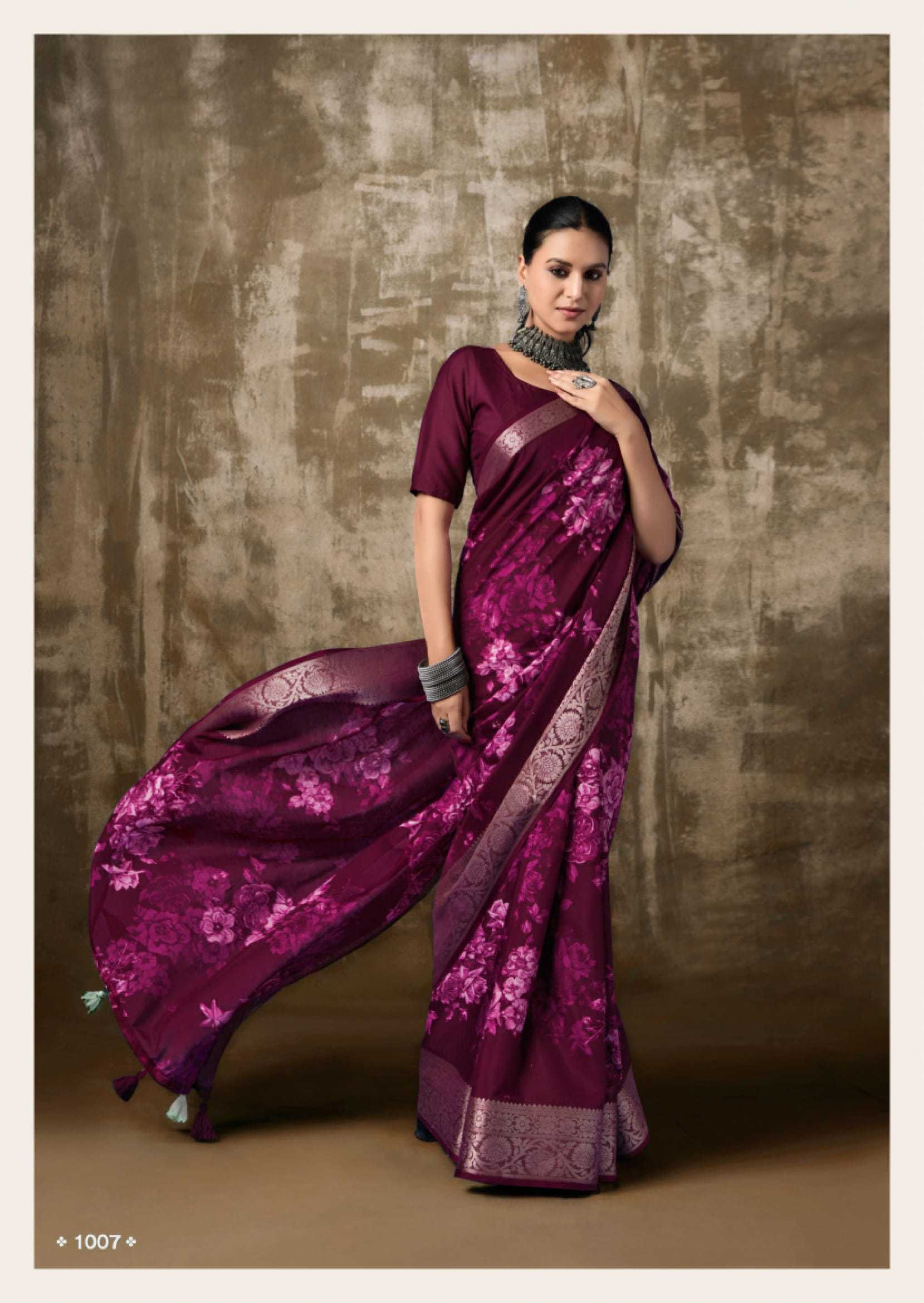 SAPNA BY KASHVI CREATION MUSLIN SILK ELEGANT STYLE SAREE WITH BLOUSE