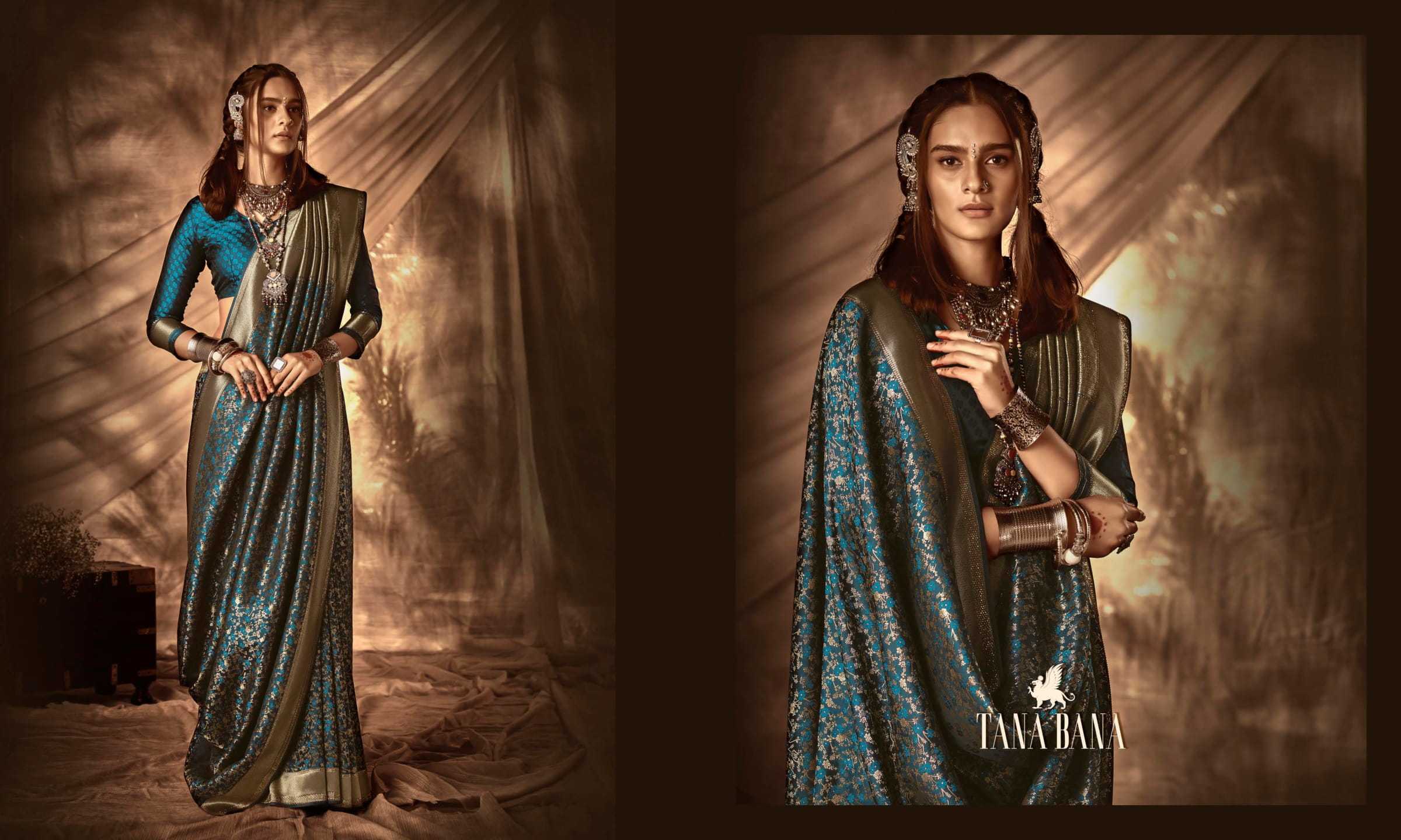 TANA BANA PRESENTS MAAHI VOL 2 SAROSKI WORK DESIGNER SAREE WITH BLOUSE