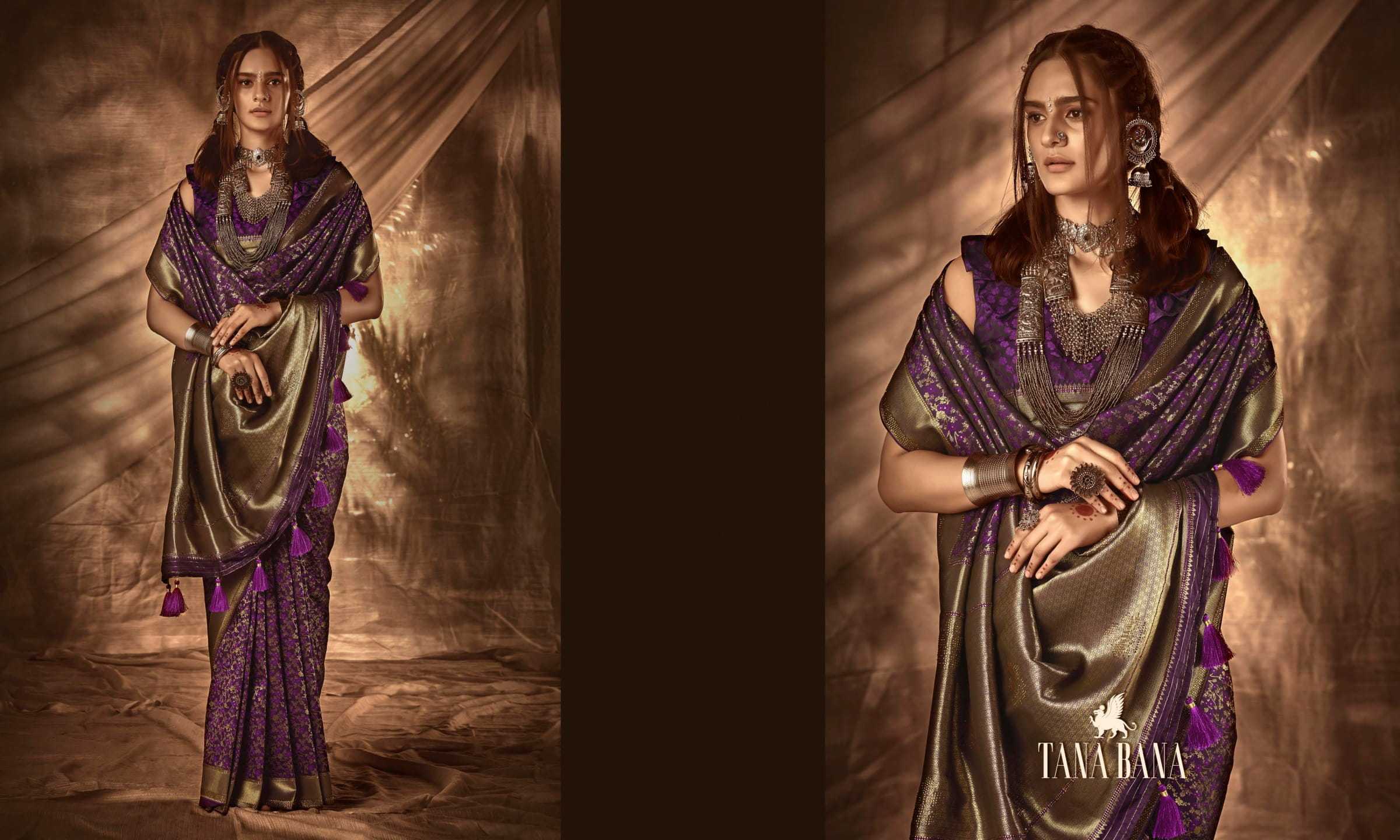 TANA BANA PRESENTS MAAHI VOL 2 SAROSKI WORK DESIGNER SAREE WITH BLOUSE