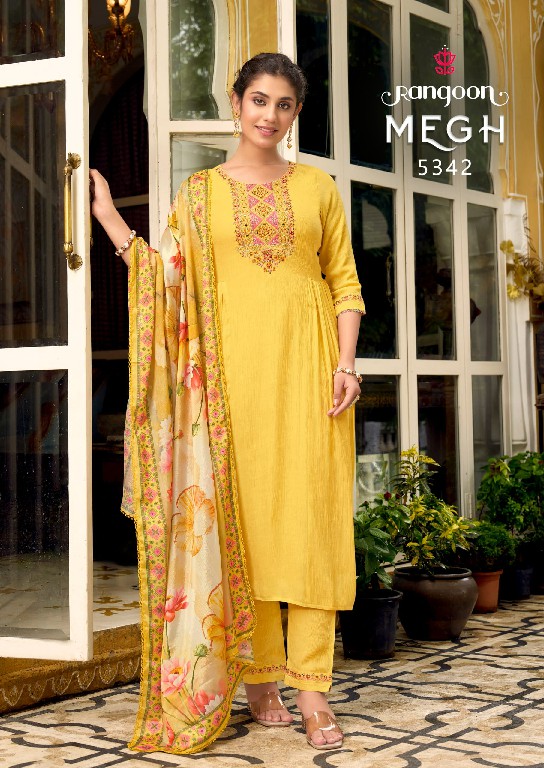 Rangoon Megh Wholesale Viscose Kurtis With Pant And Dupatta