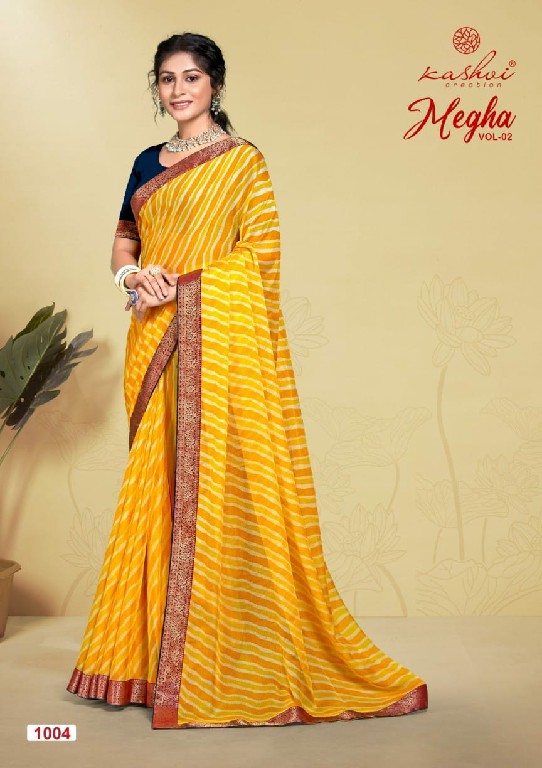 Kashvi Megha Vol-2 Wholesale Chiffon Fabrics Indian Sarees