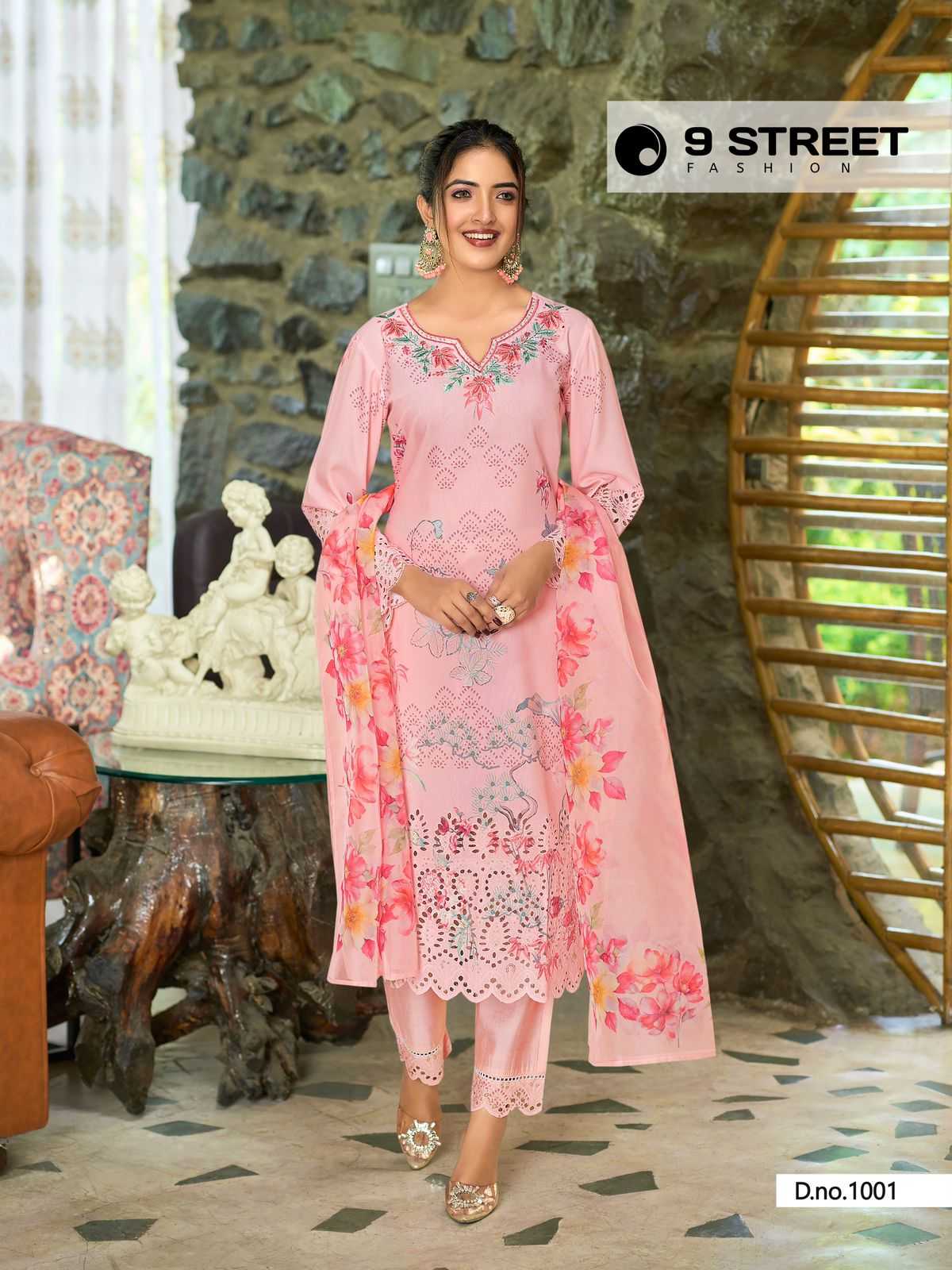 DELIZA BY 9 STREET POLY VISCOSE ATTRACTIVE DESIGN READYMADE SALWAR SUIT