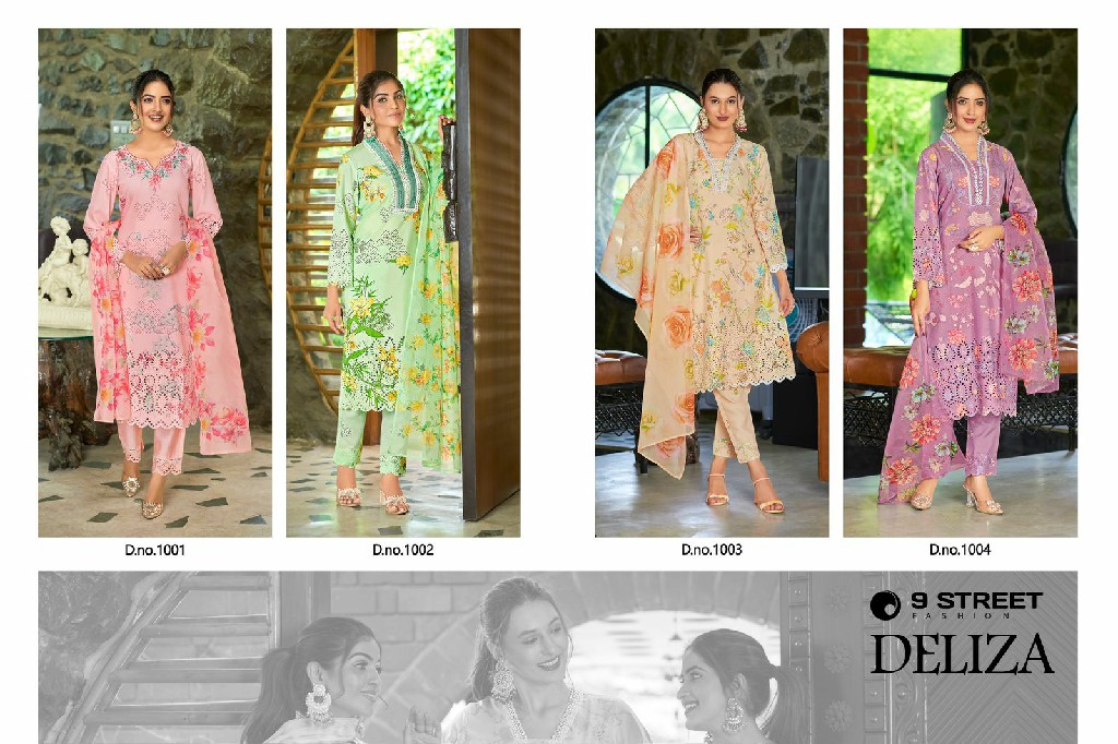 DELIZA BY 9 STREET POLY VISCOSE ATTRACTIVE DESIGN READYMADE SALWAR SUIT