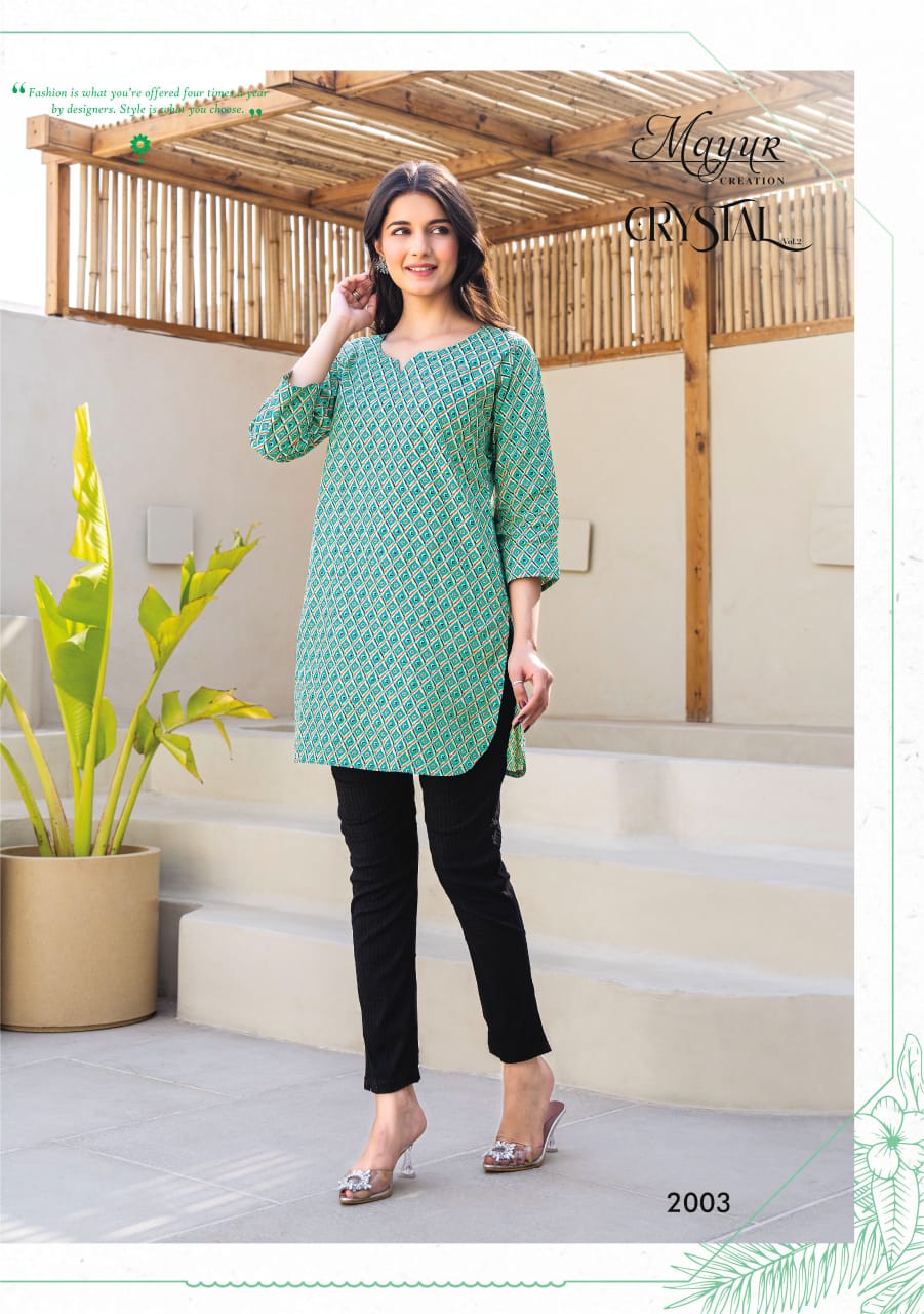 Mayur Crystal Vol-2 Wholesale Heavy Print Tunic Tops