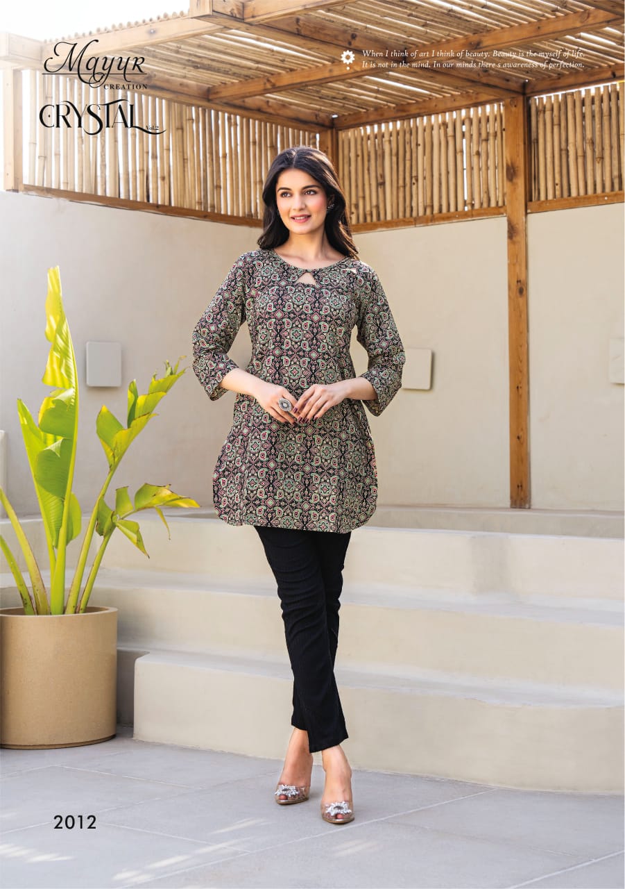 Mayur Crystal Vol-2 Wholesale Heavy Print Tunic Tops