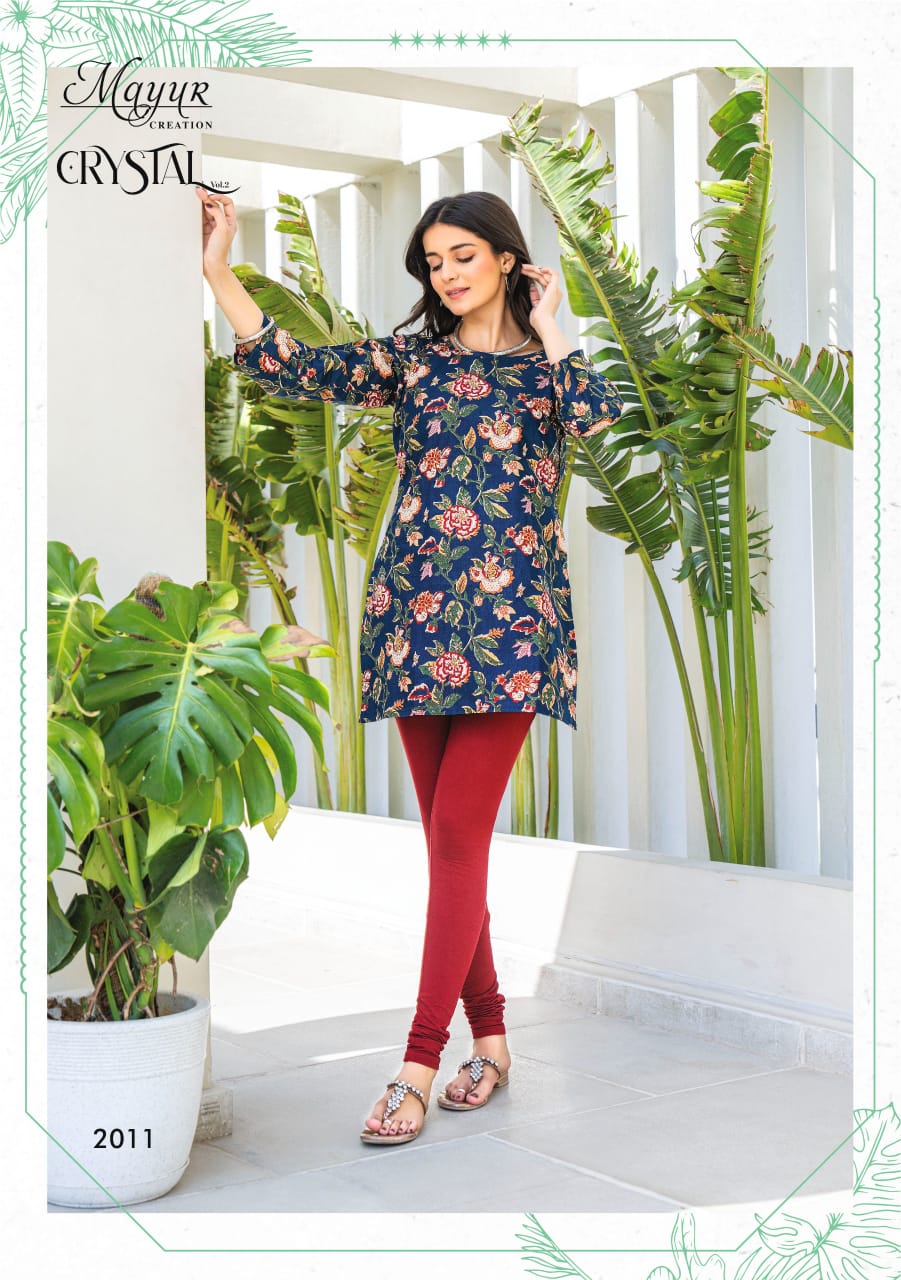 Mayur Crystal Vol-2 Wholesale Heavy Print Tunic Tops