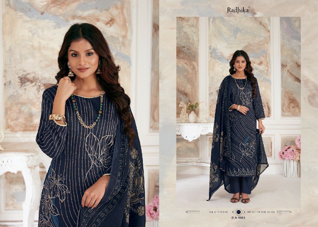 NIGHT QUEEN BY AZARA RADHIKA JAM COTTON TRADITIONAL WEAR 3PCS DRESS MATERIAL