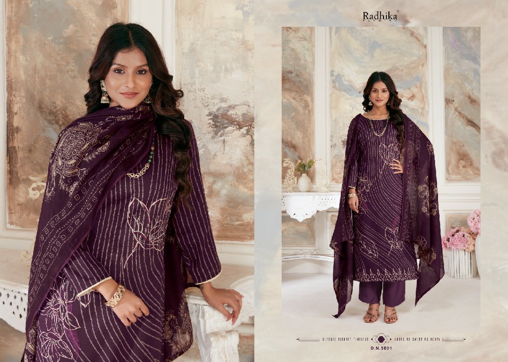 NIGHT QUEEN BY AZARA RADHIKA JAM COTTON TRADITIONAL WEAR 3PCS DRESS MATERIAL