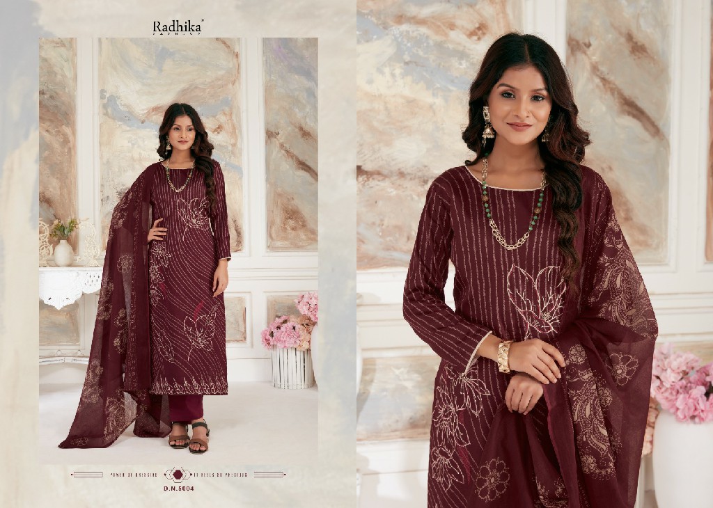 NIGHT QUEEN BY AZARA RADHIKA JAM COTTON TRADITIONAL WEAR 3PCS DRESS MATERIAL