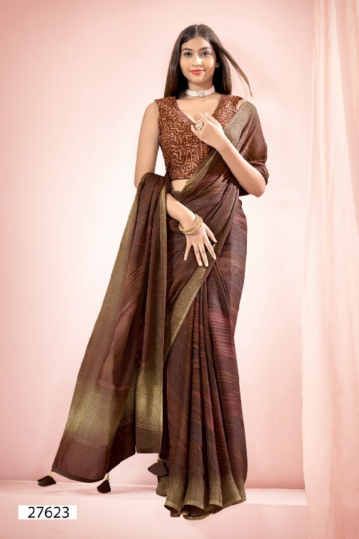 Vallabhi Leona Wholesale Georgette Fabrics Fancy Sarees