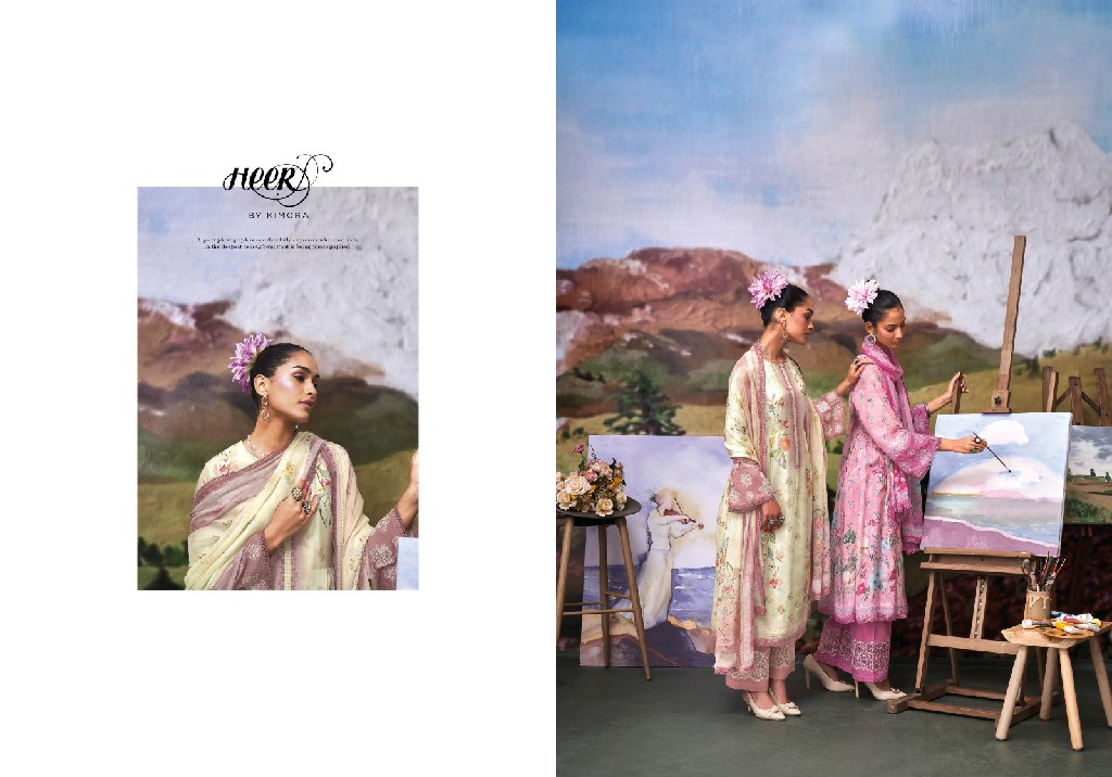 Kimora Heer Tasveer Vol-181 Wholesale Pure Muslin Digital With Embroidery Salwar Kameez