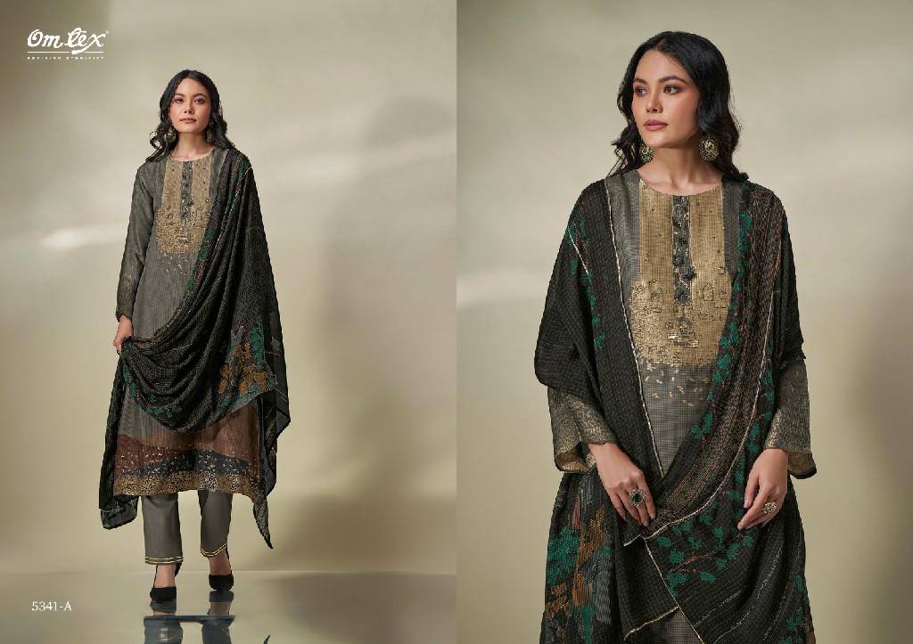 Omtex Caprina Wholesale Silk Jacquard With Hand Work Suits